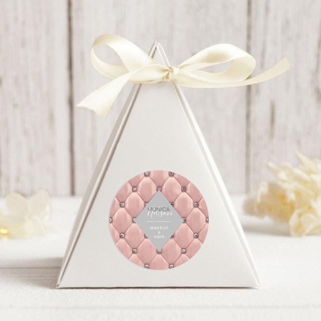 Adesivo Redondo Monograma Luxurioso com Rosa Dourado Tufted (Criador carregado)