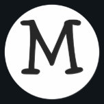 Adesivo Redondo Monograma M Vinheta de Casamento<br><div class="desc">Os presentes monográficos têm uma enorme seleção de selos de correio USPS personalizáveis, autocolantes de envelope, cartões de saudação, camisetas, chapéus, botões, ímãs e muito mais. Estes monogramas são excelente de enviar convites para casamento, Convites de festas de aniversário, anúncios de graduação, e festas de aniversário surpresa apenas para citar...</div>