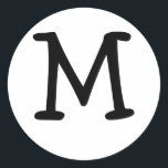Adesivo Redondo Monograma M Vinheta de Casamento<br><div class="desc">Os presentes monográficos têm uma enorme seleção de selos de correio USPS personalizáveis, autocolantes de envelope, cartões de saudação, camisetas, chapéus, botões, ímãs e muito mais. Estes monogramas são excelente de enviar convites para casamento, Convites de festas de aniversário, anúncios de graduação, e festas de aniversário surpresa apenas para citar...</div>