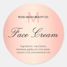 Monograma Mínimo Moderno Rótulo de Cuidados Cutâne