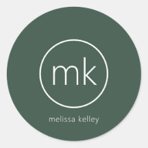 Monograma Mínimo Profissional Verde Floresta Inici