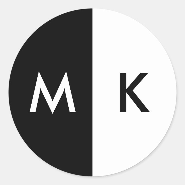 Adesivo Redondo Monograma Moderno (Frente)