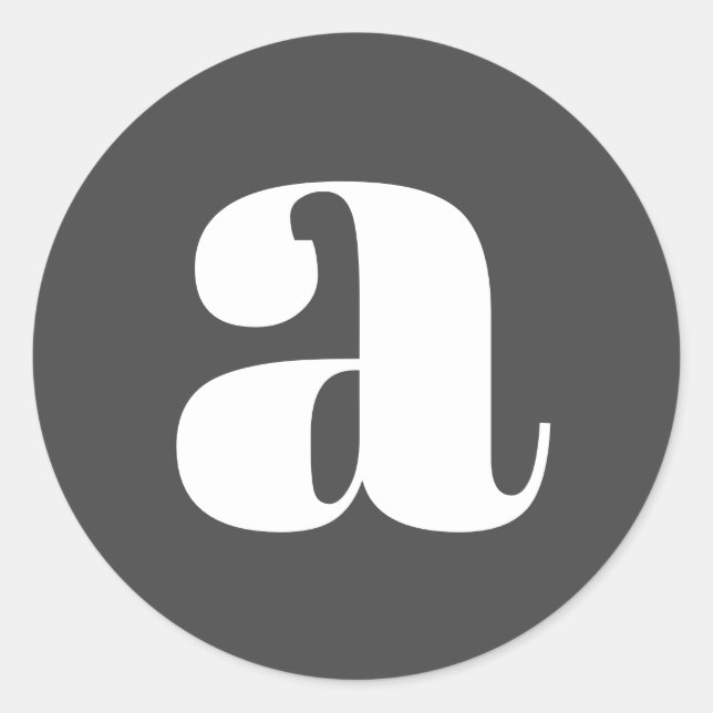 Adesivo Redondo Monograma Moderno Inicial Letra Clássico Preto Bra (Frente)