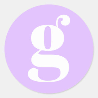 Adesivo Redondo Monograma Moderno - Letra Inicial Lavanda Pastel