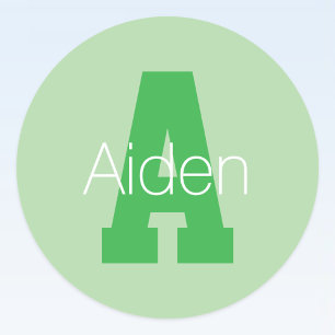 Adesivo Redondo Monograma Moderno Negrito Pale & Kelly Green