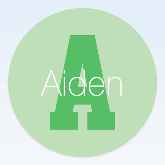 Adesivo Redondo Monograma Moderno Negrito | Pale & Kelly Green (Criador carregado)