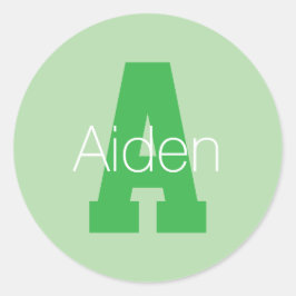 Adesivo Redondo Monograma Moderno Negrito | Pale & Kelly Green