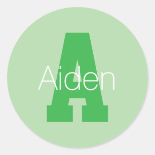 Adesivo Redondo Monograma Moderno Negrito   Pale & Kelly Green