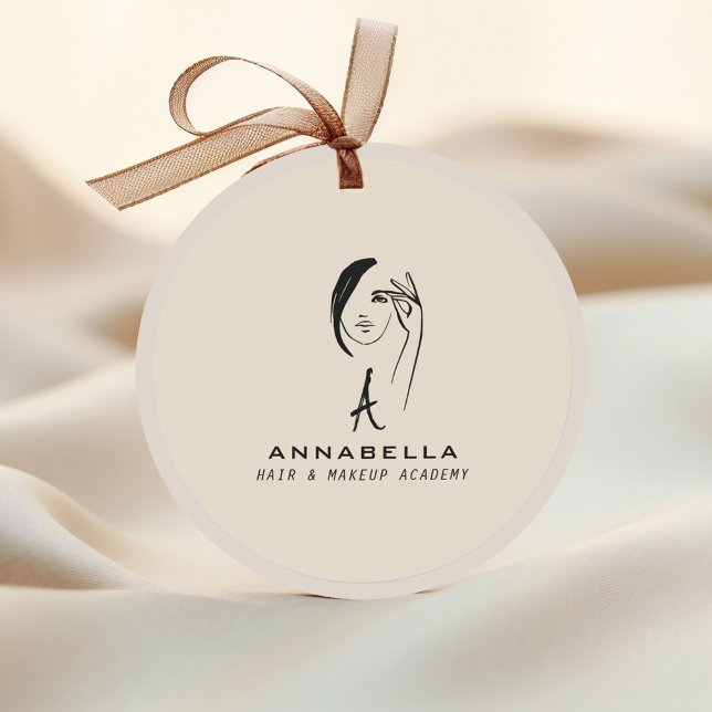 Adesivo Redondo Monograma Moderno Rosto Femaiado (Criador carregado)