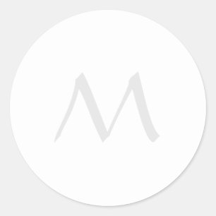 Adesivo Redondo Monograma Moderno Simples Minimalista Simples