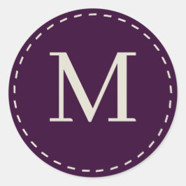 Adesivo Redondo Monograma na moda púrpura