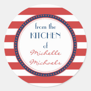 Adesivo Redondo Monograma náutico azul branco vermelho desportivo