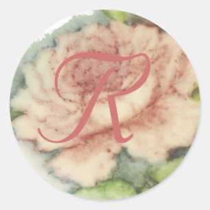 Adesivo Redondo Monograma nupcial Sticker-Cust.