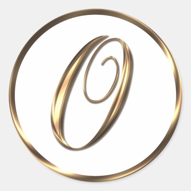 Adesivo Redondo Monograma O Faux Bronze (Frente)