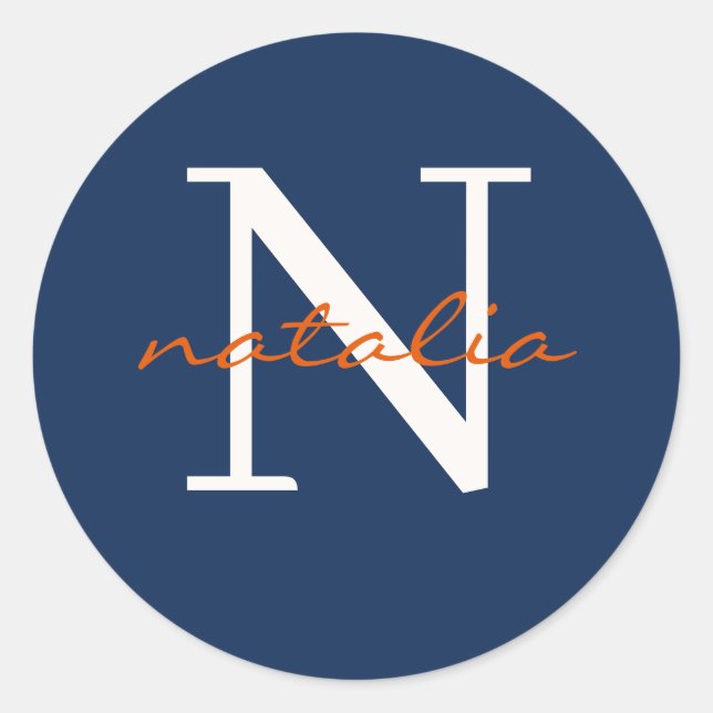 Adesivo Redondo monograma personalizado (Frente)
