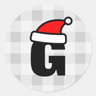 Adesivo Redondo Monograma personalizado carta natalina