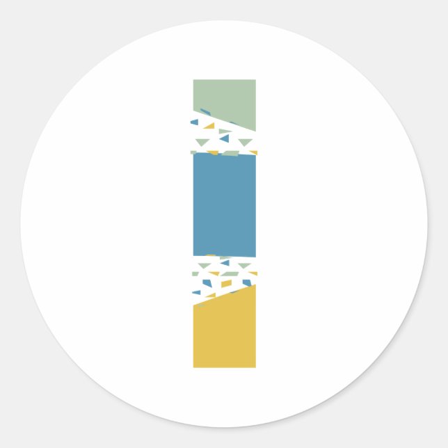 Adesivo Redondo Monograma Personalizado de Letra L Abstrato Modern (Frente)