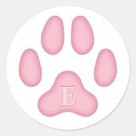 Adesivo Redondo Monograma Personalizado de Pet Pet Pinta-Rosa