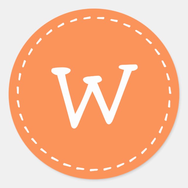 Adesivo Redondo Monograma Personalizado de Ponta Simples e Cortado (Frente)