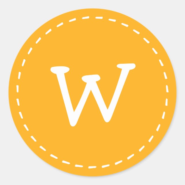 Adesivo Redondo Monograma Personalizado de Ponta Simples e Cortado (Frente)