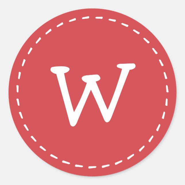 Adesivo Redondo Monograma Personalizado de Ponta Simples e Cortado (Frente)