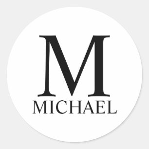 Adesivo Redondo Monograma Personalizado e Pau redondo Clássico de