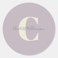 Monograma Personalizado Simples e Nome em Lilac