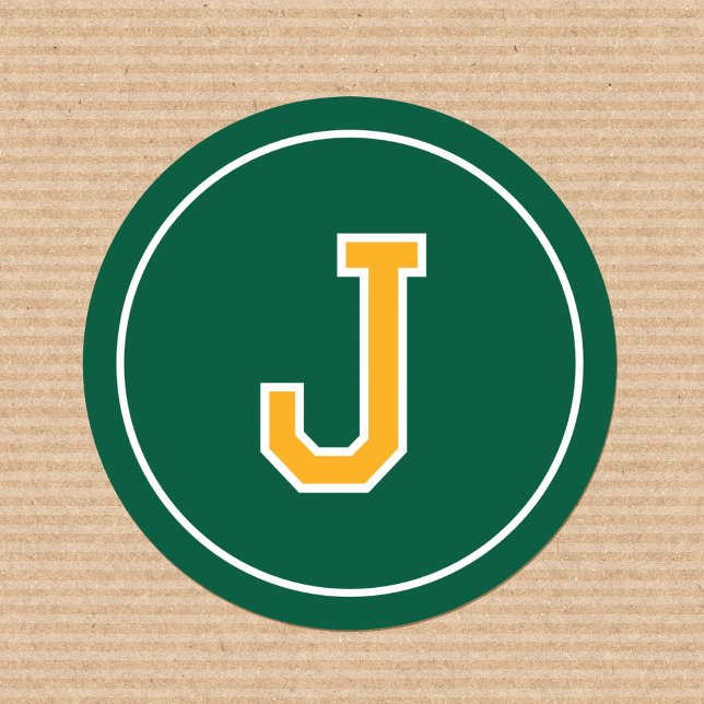 Adesivo Redondo Monograma Personalizado - Tipografia Retrográfica  (Criador carregado)