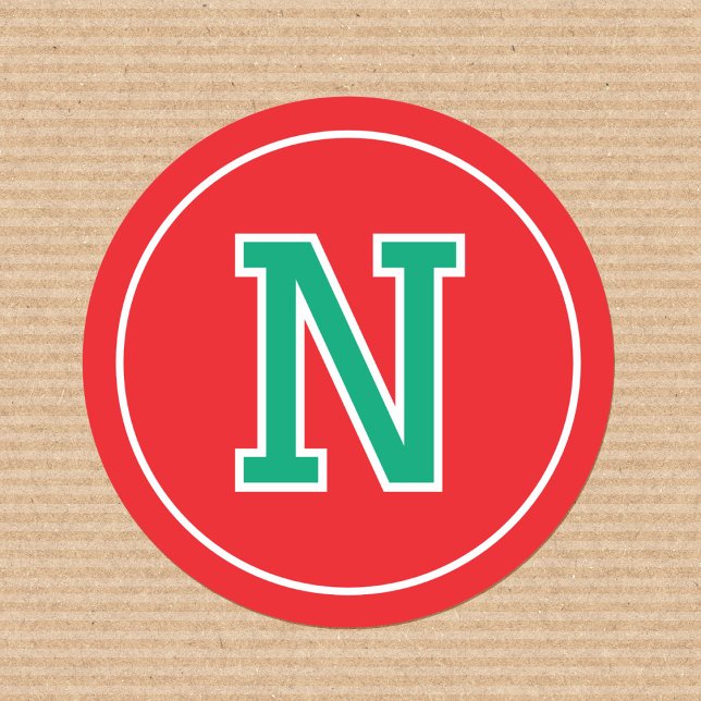 Adesivo Redondo Monograma Personalizado - Tipografia Retrográfica  (Criador carregado)