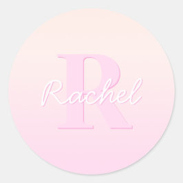 Adesivo Redondo Monograma Personalizável Custa | Pêssego e Ombro R