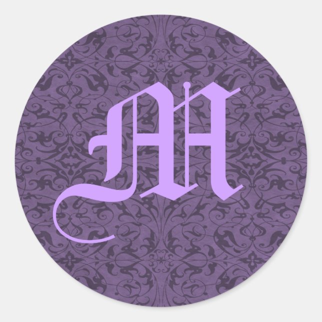 Adesivo Redondo Monograma Personalizável M (Frente)