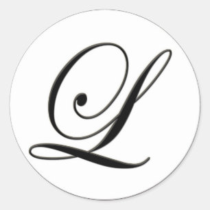 Adesivo Redondo Monograma preto e branco elegante L