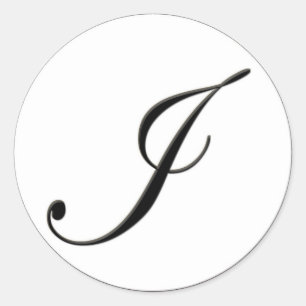 Adesivo Redondo Monograma preto e branco elegante mim