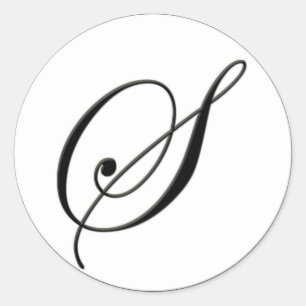 Adesivo Redondo Monograma preto e branco Elegante S