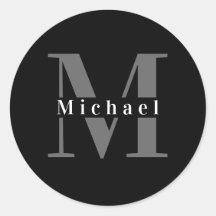 Monograma preto e branco mínimo moderno simples