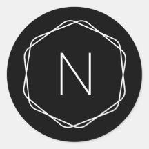 Monograma Preto Moderno com Octagon