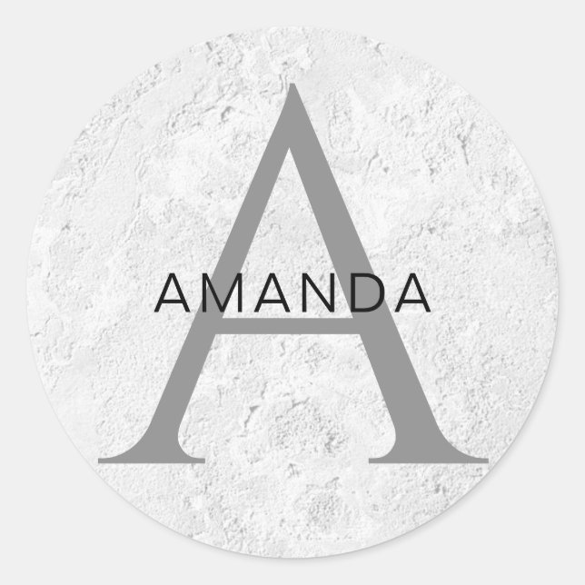 Adesivo Redondo Monograma profissional simples adicione seu nome (Frente)