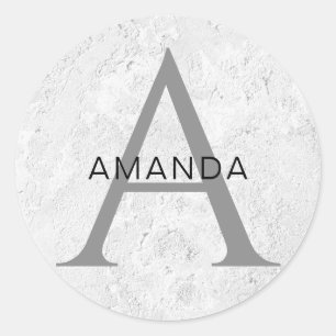 Adesivo Redondo Monograma profissional simples adicione seu nome