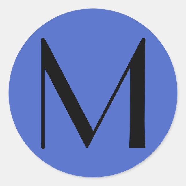 Adesivo Redondo Monograma Profundo Black Real Modern Nome inicial (Frente)