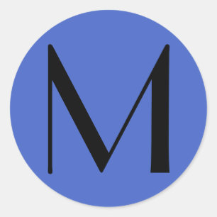 Adesivo Redondo Monograma Profundo Black Real Modern Nome inicial