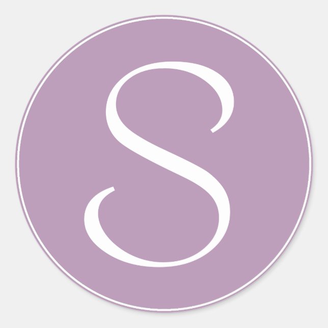 Adesivo Redondo Monograma - Púrpura Leve Com Anel Branco BT (Frente)