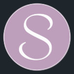 Adesivo Redondo Monograma - Púrpura Leve Com Anel Branco BT<br><div class="desc">vinheta de monograma de cor púrpura clara com anel branco e fonte Bernhard Tango</div>