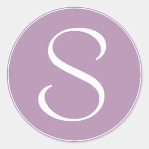 Adesivo Redondo Monograma - Púrpura Leve Com Anel Branco BT