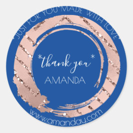 Adesivo Redondo Monograma Rosa Agradece a você Compro Boutique da 