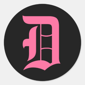 Adesivo Redondo Monograma Rosa D