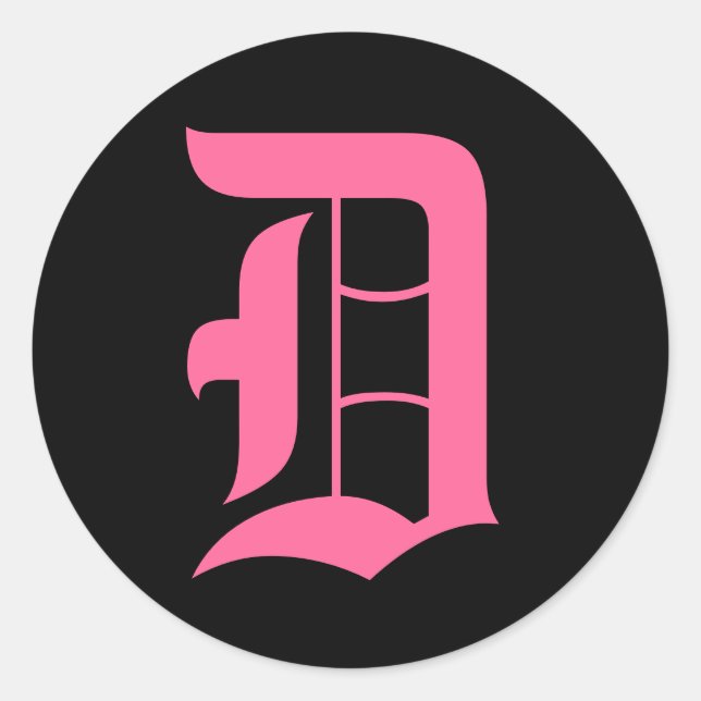 Adesivo Redondo Monograma Rosa D (Frente)