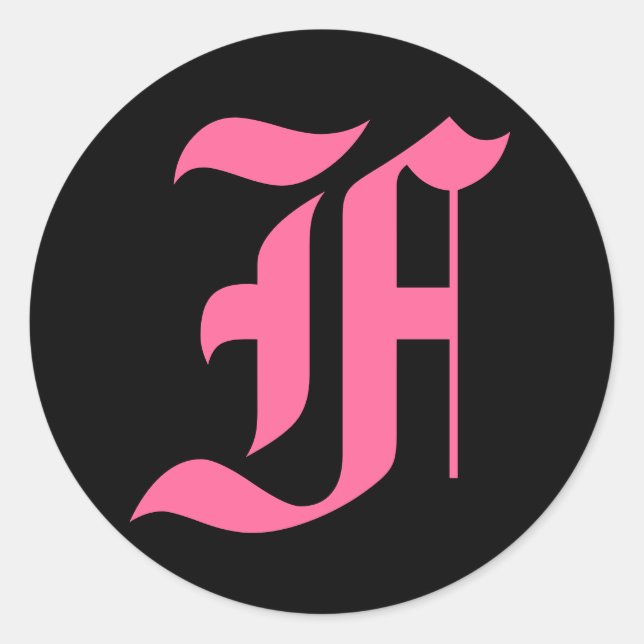 Adesivo Redondo Monograma Rosa F (Frente)