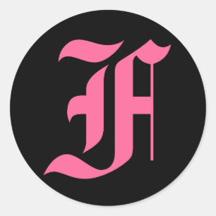 Adesivo Redondo Monograma Rosa F