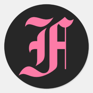 Adesivo Redondo Monograma Rosa F