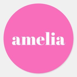 Adesivo Redondo Monograma Rosa Quente